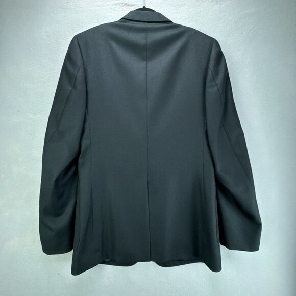 Angelo Donati Blazer Mens XL 40 Black Gold Enamel Buttons Wool Blend 2 Button - Picture 5 of 16